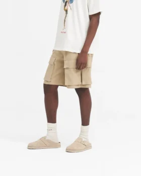 Baggy bomullsshorts med cargofickor