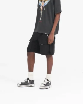 Baggy bomullsshorts med cargofickor