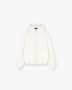 Hoodie med dragkedja i våffelmönster