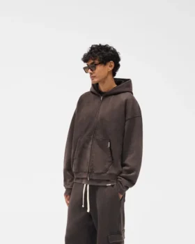 Initial Boxy Zip Through Hoodie