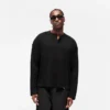 Initial Henley Waffle långärmad T-shirt