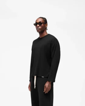 Initial Sheer Rib långärmad T-shirt