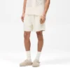 Shorts med stickade paneler