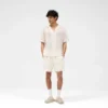 Shorts med stickade paneler