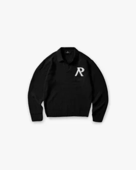 Stickad bouclé-polo