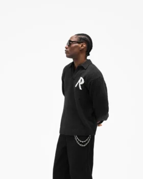 Stickad bouclé-polo