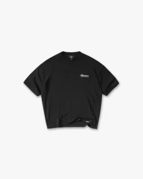 T-shirt med dubbla lager och broderad text