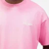 T-shirt med dubbla lager och broderad text