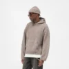 Texturerad Borg-hoodie