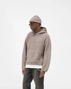 Texturerad Borg-hoodie