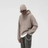 Texturerad Borg-hoodie