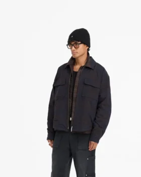 Vadderad overshirt med dragkedja
